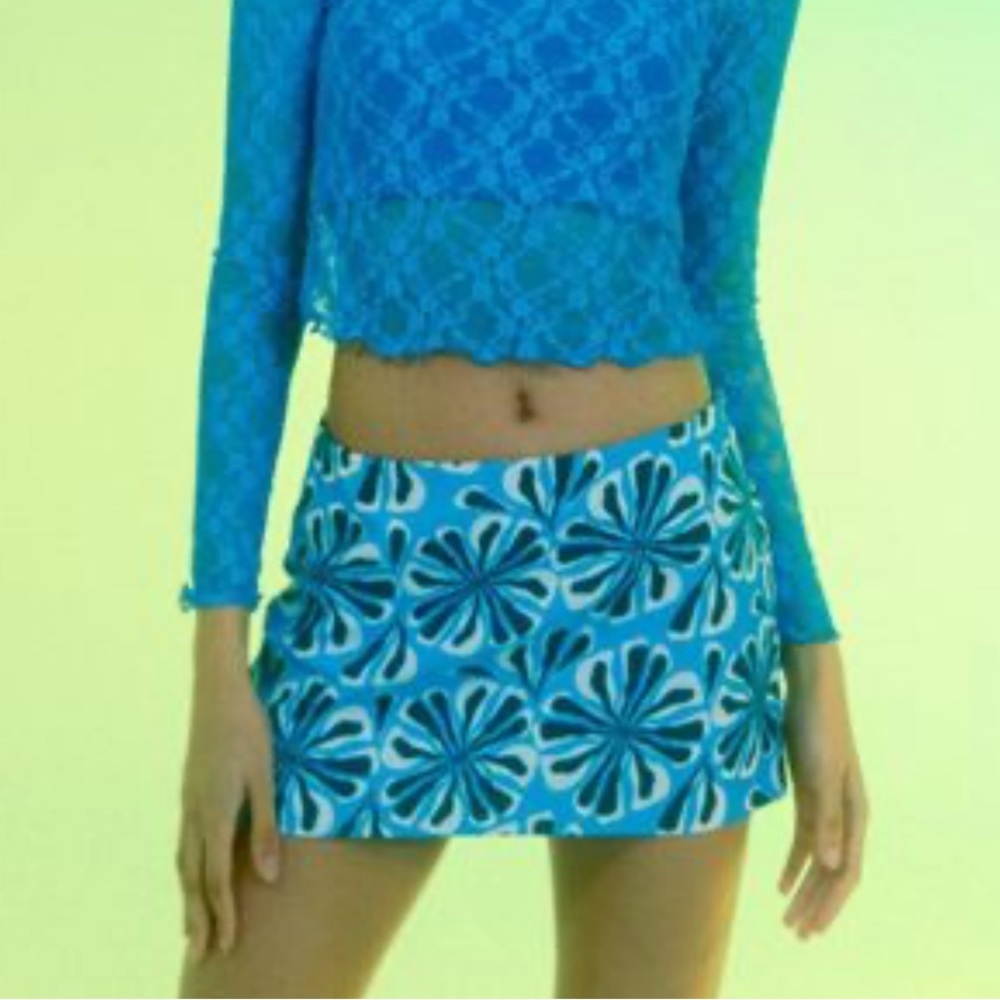 Daze Dayz JJOKBIT Mini Skirt Blue